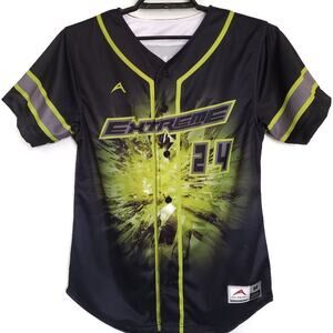 Allen Sportswear Mens Jersey Size Medium Team Apparel Black Player 24 Button